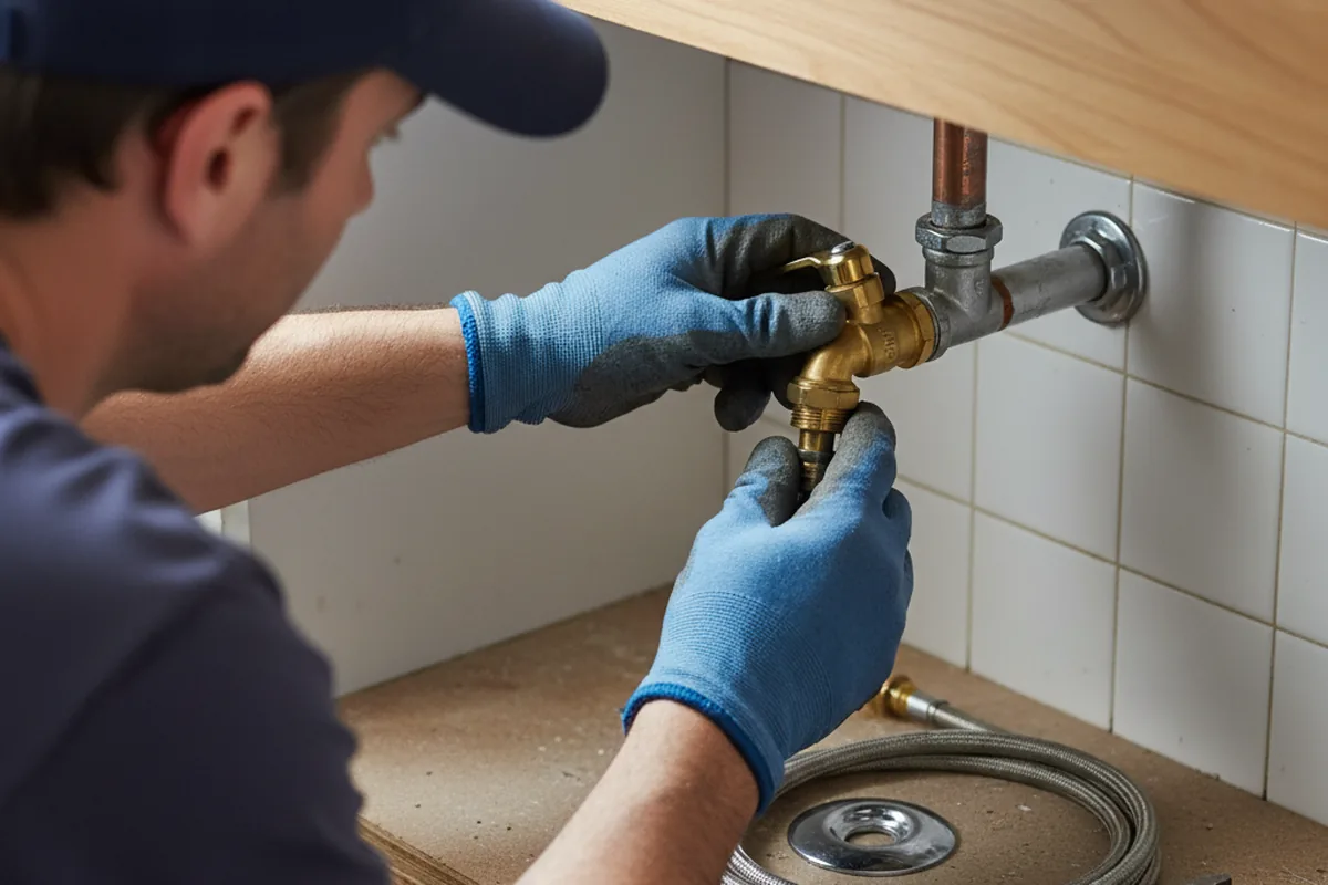 Shutoff valve and fitting work during Faucet and Fixture Repair in Osceola